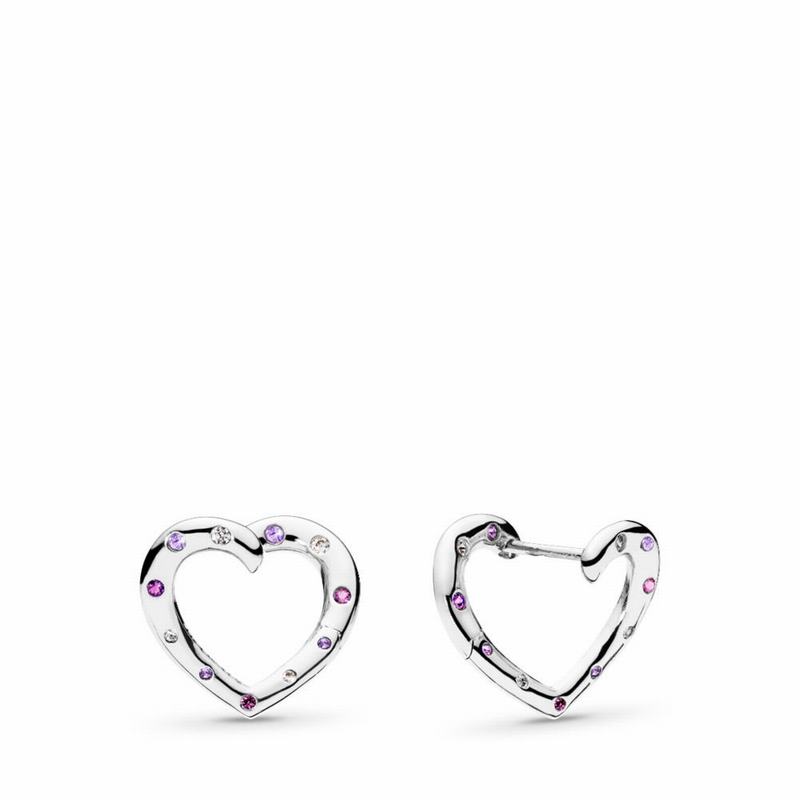 Pandora Bright Hearts Hoop Earrings Silver Egypt MF4610593